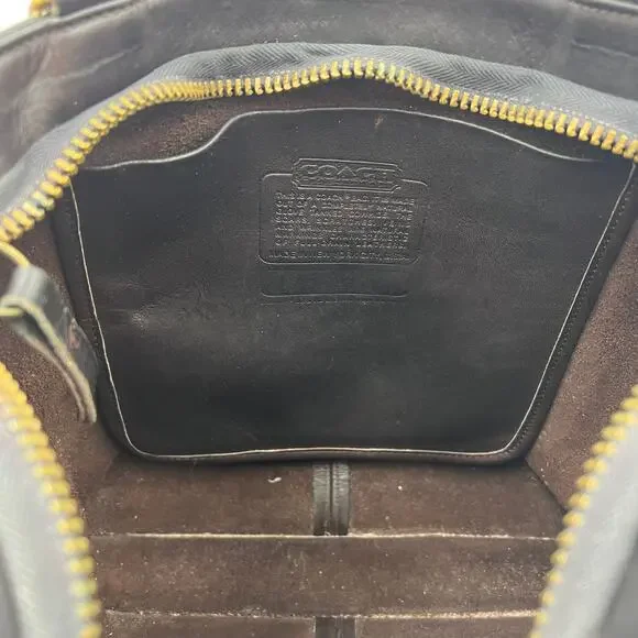 Vintage Coach Skinny Tote 9546 Brown Leather Handbag Purse - Picture 4 of 12